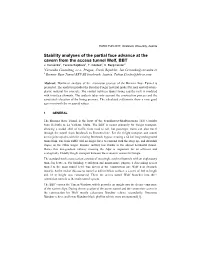 Stability Analyses of the Partial Face Advance at the Cavern from the Access Tunnel Wolf, BBT J