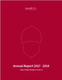 Stanford Jasper Ridge Biological Preserve Annual Report 2017-18