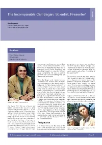 The Incomparable Carl Sagan: Scientist, Presenter1 Opinion