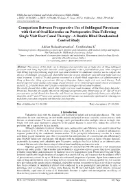 Comparison Between Preoperative Use of Sublingual Piroxicam With