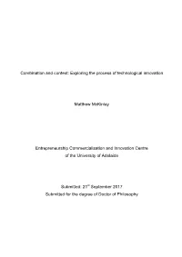 Exploring the Process of Technological Innovation Matthew Mckinlay