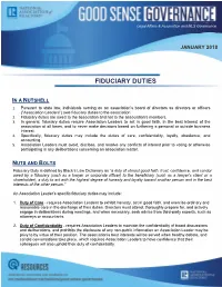 Fiduciary Duties