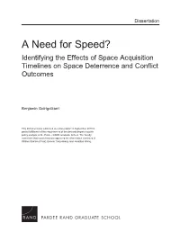 Identifying the Effects of Space Acquisition Timelines on Space Deterrence and Conflict Outcomes