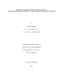 Identity and Development in Rural Bolivia: Negotiating Gender, Ethnicity, and Class in Development Contexts