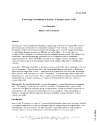 Knowledge Assessment in Statics: Concepts Versus Skills