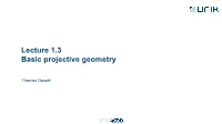 Lecture 2.2 a Brief Introduction to Projective Geometry
