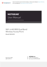 Wifi 6 AX1800 Dual Band Wireless Access Point WAX204