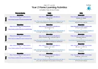 Year 2 Home Learning Activities Complete These Daily Activities