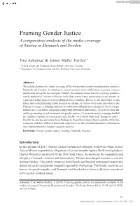 Framing Gender Justice a Comparative Analysis of the Media Coverage of #Metoo in Denmark and Sweden