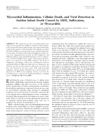 Myocardial Inflammation, Cellular Death, and Viral Detection In