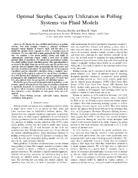 Optimal Surplus Capacity Utilization in Polling Systems Via Fluid Models