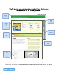PBL, Projects, and Activities Downloaded from Nextlesson Are Provided on an Online Platform