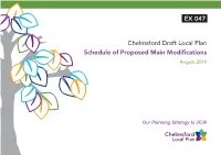 Chelmsford Draft Local Plan Schedule of Proposed Main Modifications EX