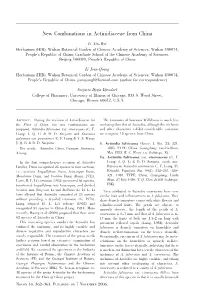 New Combinations in Actinidiaceae from China