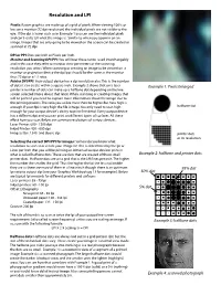 Resolution and LPI