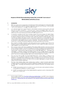 ('Sky') to the BBC Trust Review of BBC Red Button and Online Services