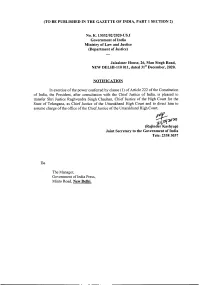To Be Published in the Gazette of India, Part 1 Section 2