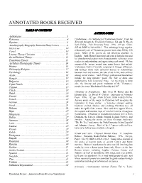 Annotated Books Received