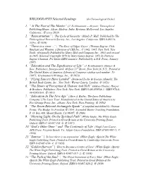 BIBLIOGRAPHY Selected Readings 1. “At the Feet of the Master” ( 2