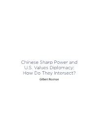Chinese Sharp Power and US Values Diplomacy
