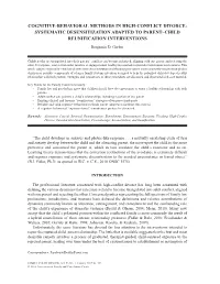 Cognitivebehavioral Methods in Highconflict Divorce