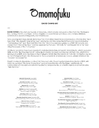 David Chang Bio