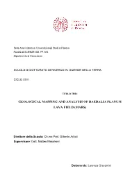 Geological Mapping and Analysis of Daedalia Planum Lava Field (Mars)