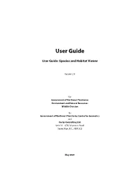 Species and Habitat Viewer User Manual