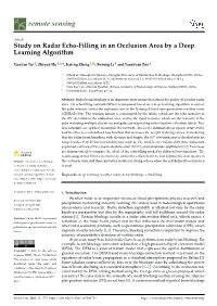Study on Radar Echo-Filling in an Occlusion Area by a Deep Learning Algorithm