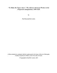 The Negro Worker in the Progressive Imagination