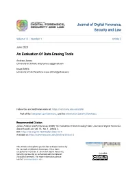 An Evaluation of Data Erasing Tools
