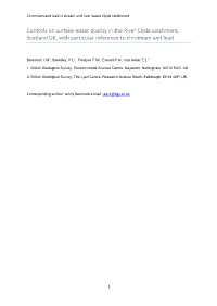 Controls on Surface Water Quality in the River Clyde Catchment, Scotland UK, with Particular Reference to Chromium and Lead