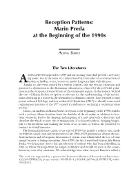 Marin Preda at the Beginning of the 1990S