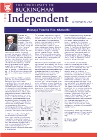 Message from the Vice- Chancellor