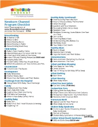 Newborn Channel Program Checklist