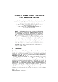 Preferred Virtual Assistant Gender and Realism in Self-Service