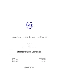 Quantum Error Correction
