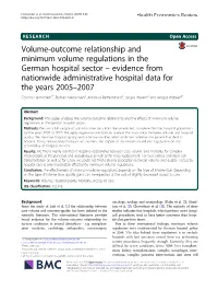 Volume-Outcome Relationship and Minimum Volume Regulations in The