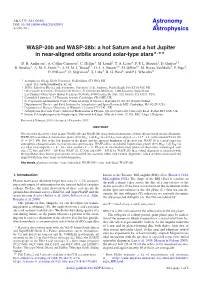 WASP-20B and WASP-28B: a Hot Saturn and a Hot Jupiter in Near-Aligned Orbits Around Solar-Type Stars�,