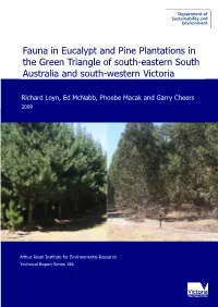 Do That Fauna in Eucalypt and Pine Plantations in the Green Triangle of South-Eastern South Australia and South-Western Victori