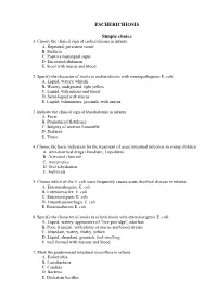 ESCHERICHIOSIS Simple Choice