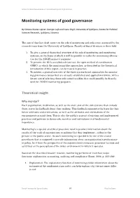 Monitoring Systems of Good Governance