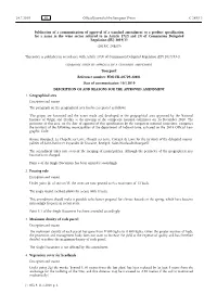 Publication of a Communication of Approval of a Standard Amendment