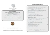 Wine Tasting Options