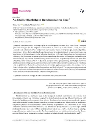 Auditable Blockchain Randomization Tool †