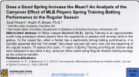 Does a Good Spring Increase the Mean? an Analysis of the Carryover
