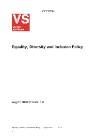 Equality, Diversity and Inclusion Policy