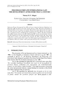 Indonesian Private International Law: the Development After More Than a Century