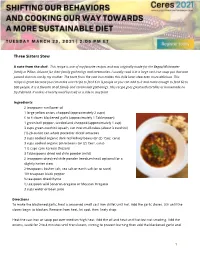 Ingredient List: Shifting Our Behaviors and Cooking Our Way Towards A