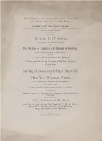 Letter of W.E.D. Stokes ... on the Question of the Location of the International Exposition / New York's Candidacy for the W